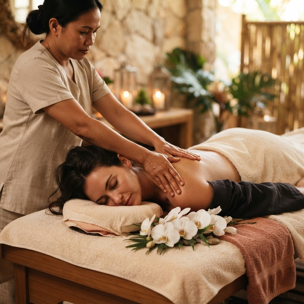Tropical massage treatment room